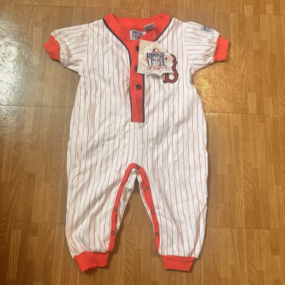 Boston Red Sox Rookie League Baby 24M Baseball Romper One Piece NWT MLB Vintage